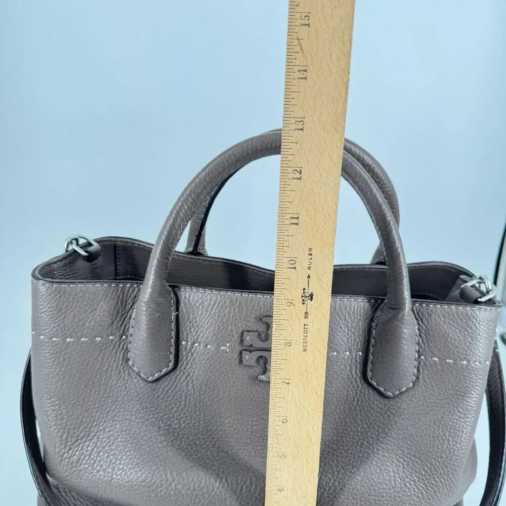 Tory Burch McGraw Brown Leather 2-Way Tote Crossbody Shoulder Bag
